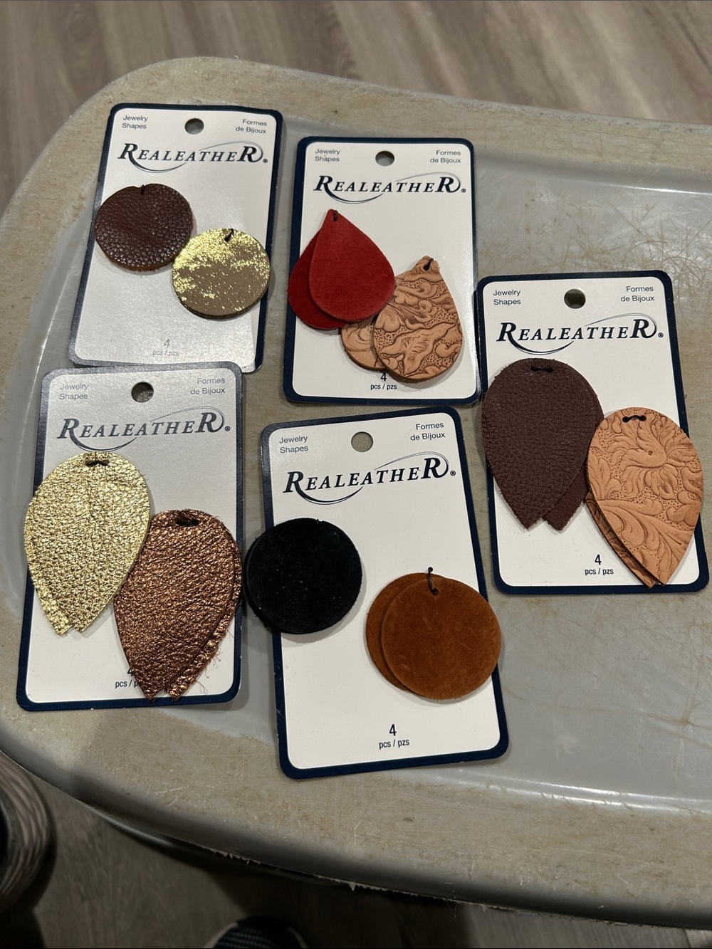 Round and Teardrop Earring Shapes - Brown, Gold, Red, Black, Tan earrings kits